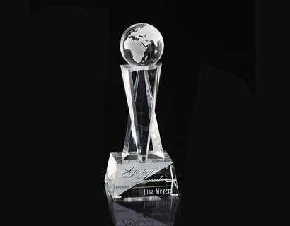 Glass Trophy with Ball